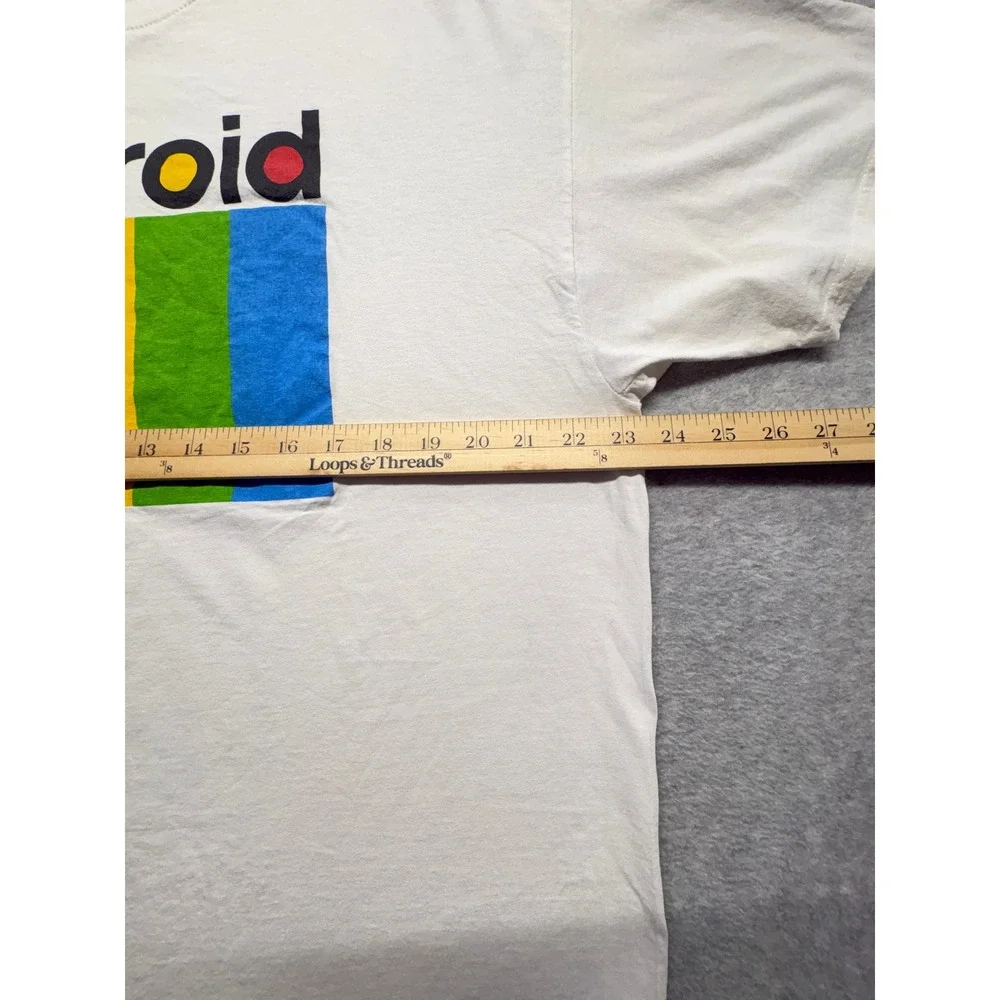 Polaroid T Shirt Mens XL White Fruit of the Loom HD Cotton Rainbow Logo Graphic